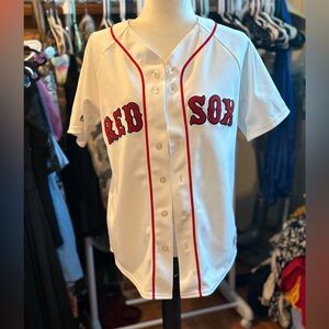 Majestic White and Red Kids Baseball Jersey